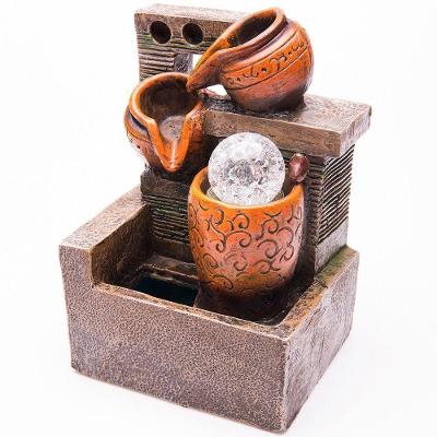 Fonte De água Decorativa Cascata 2 Quedas Luz De Led - 220v