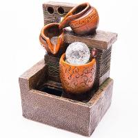 Fonte De água Decorativa Cascata 2 Quedas Luz De Led - 220v - 1