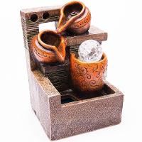 Fonte De água Decorativa Cascata 2 Quedas Luz De Led - 220v