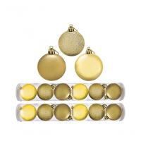 Kit Bola De Natal Dourado 12 Un 8cm Riomaster - 1