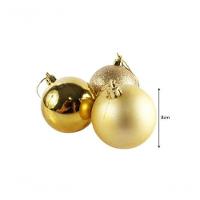 Kit Bola De Natal Dourado 12 Un 8cm Riomaster - 4
