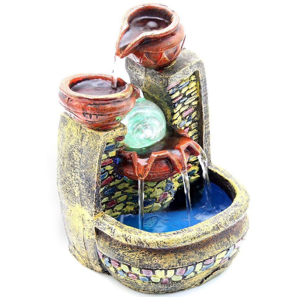 Fonte De água Cascata 3 Quedas Decoração Em Resina - 220v - 4