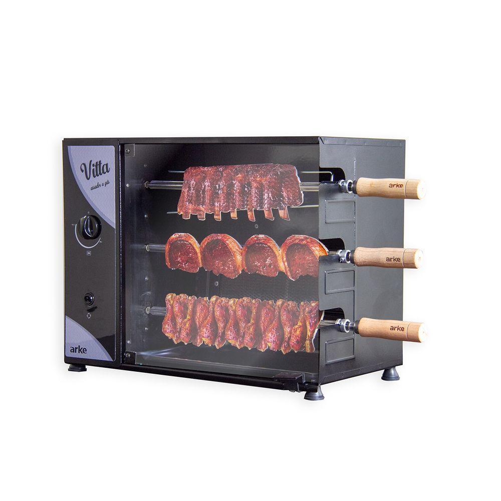 Churrasqueira Assador A Gás Glp Rotativa Elétrica 55 Cm Aço Carbono Infravermelho Vitta3 220v - Arke - 2