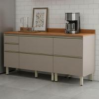 Balcao Com Tampo 120 Cm E Balcao Com Tampo 60 Cm Proenca Nogueira Nude Prime Demartez Nogueira Nude Prime - 2