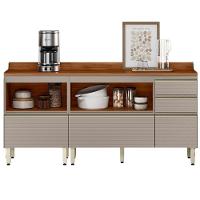 Balcao Com Tampo 120 Cm E Balcao Com Tampo 60 Cm Proenca Nogueira Nude Prime Demartez Nogueira Nude Prime - 9