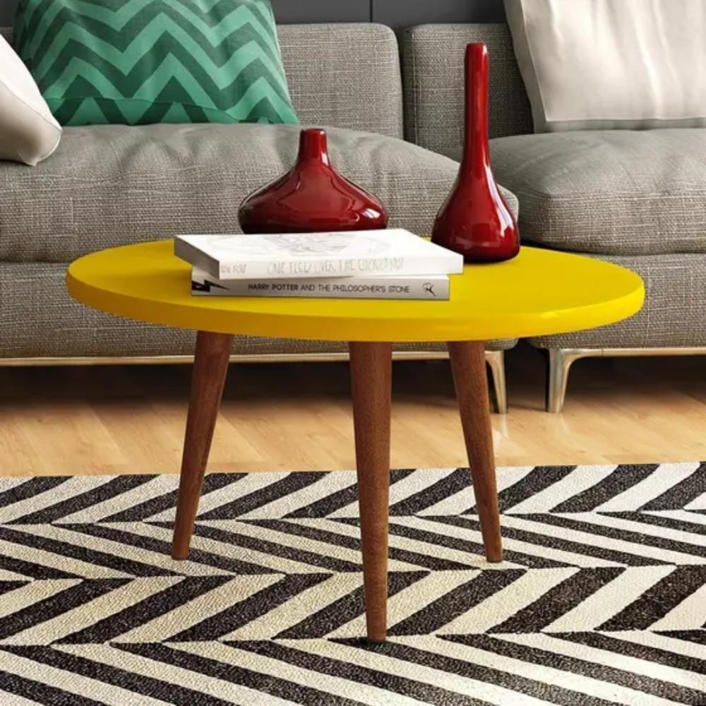 Mesa De Centro Leggs Bellagio 67cm Amarela - 4