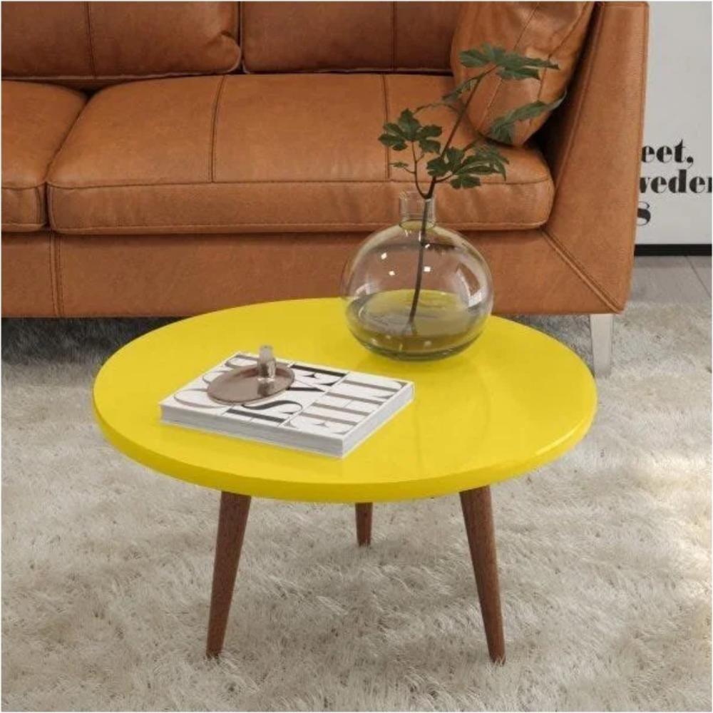 Mesa De Centro Leggs Bellagio 67cm Amarela - 6