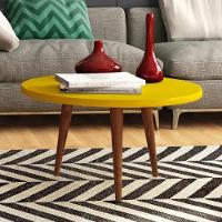 Mesa De Centro Leggs Bellagio 67cm Amarela