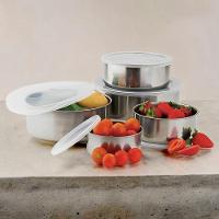 Conjunto De Tigelas De Aço Inoxidável Com Tampa - 5 Peças - 1