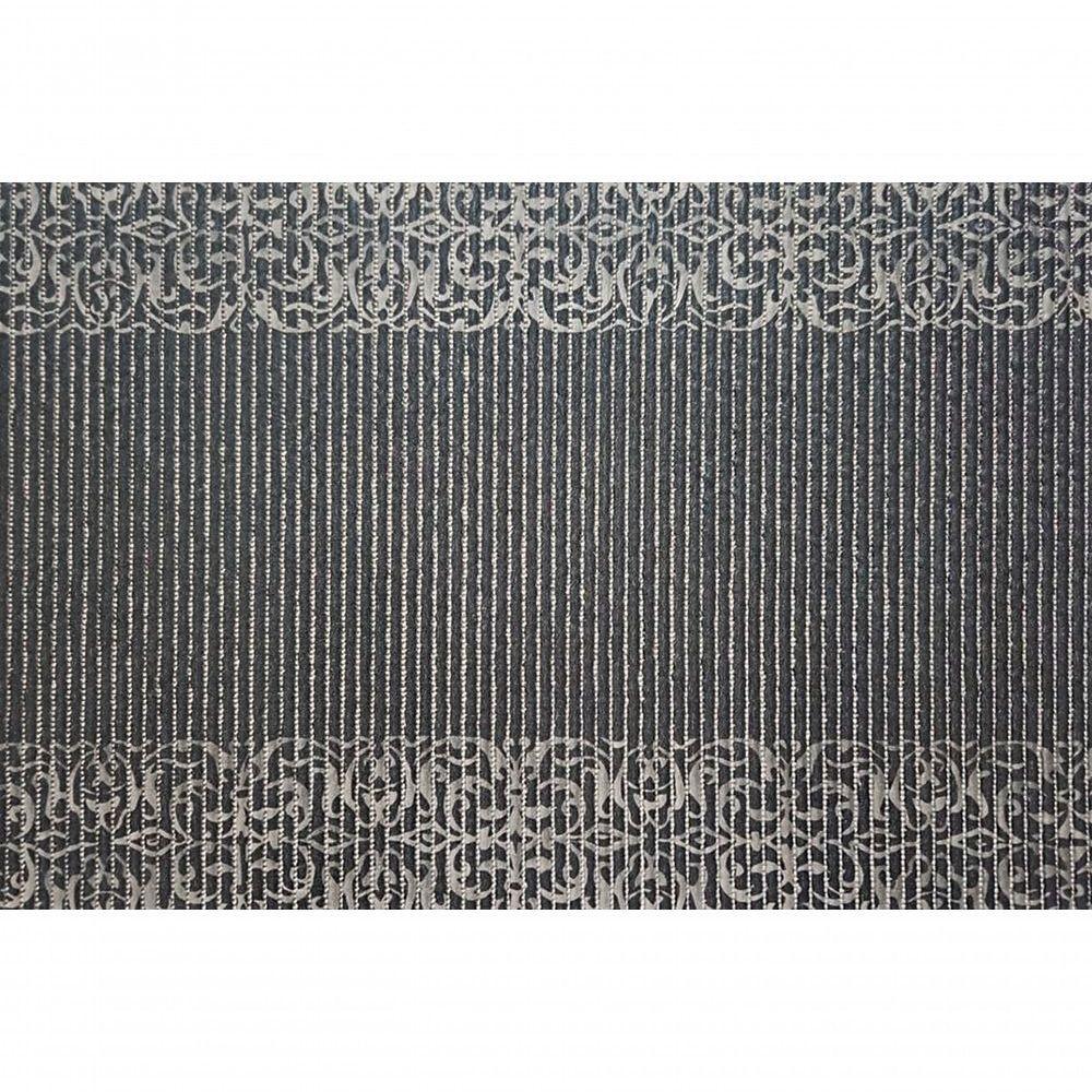 Tapete Passadeira Capacho Emborrachada Antiderrap. 0,65x1,00 Barrado Preto Bege - 5