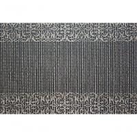 Tapete Passadeira Capacho Emborrachada Antiderrap. 0,65x1,00 Barrado Preto Bege - 5