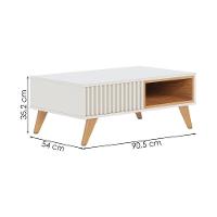 Mesa De Centro Para Sala 91 Cm Jeri Colibri Off White Freijo - 3