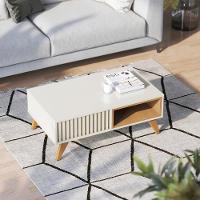 Mesa De Centro Para Sala 91 Cm Jeri Colibri Off White Freijo - 8