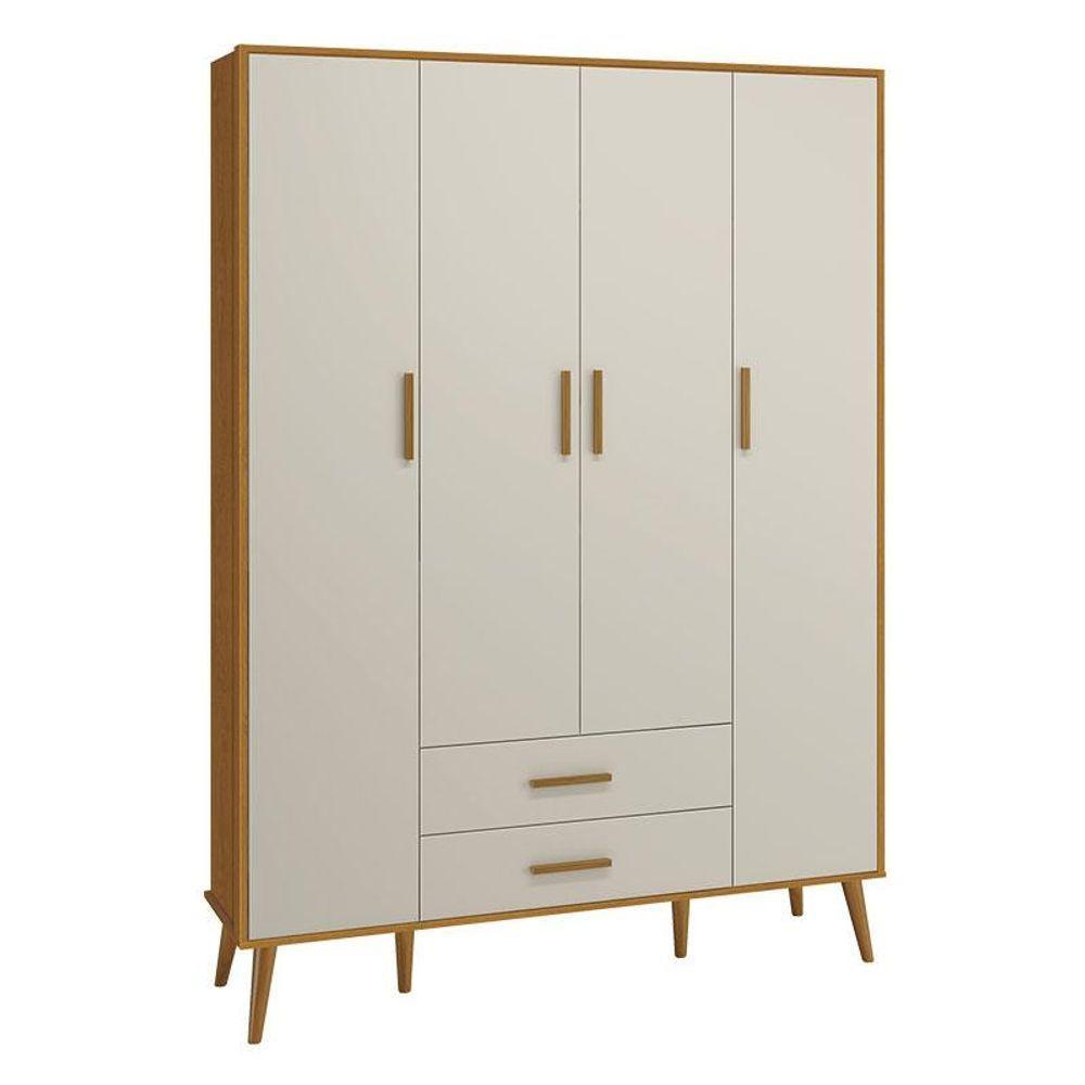 Quarto De Bebê Isis 4 Portas Com Gaveteiro Areia Acetinado Savana - Reller - 3