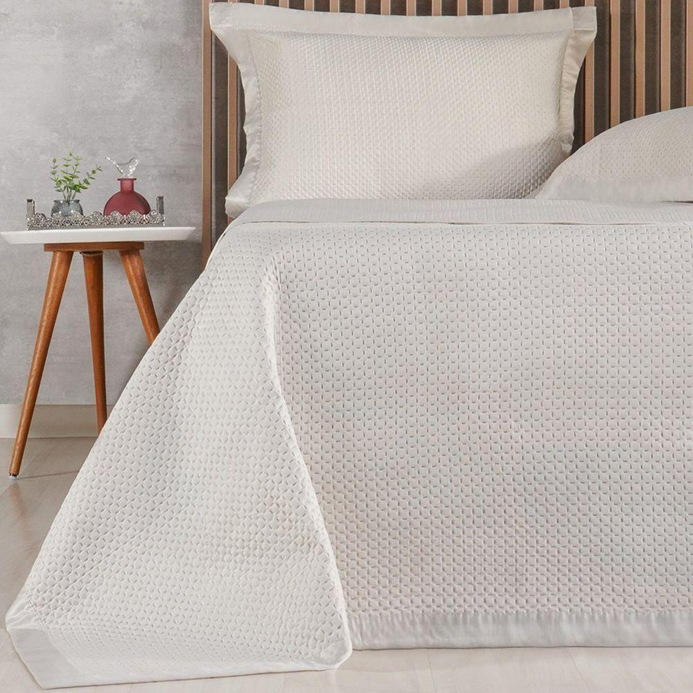 Kit Colcha Queen Satinatta Cetim 100% Poliéster 240x260cm Biscuit - 2