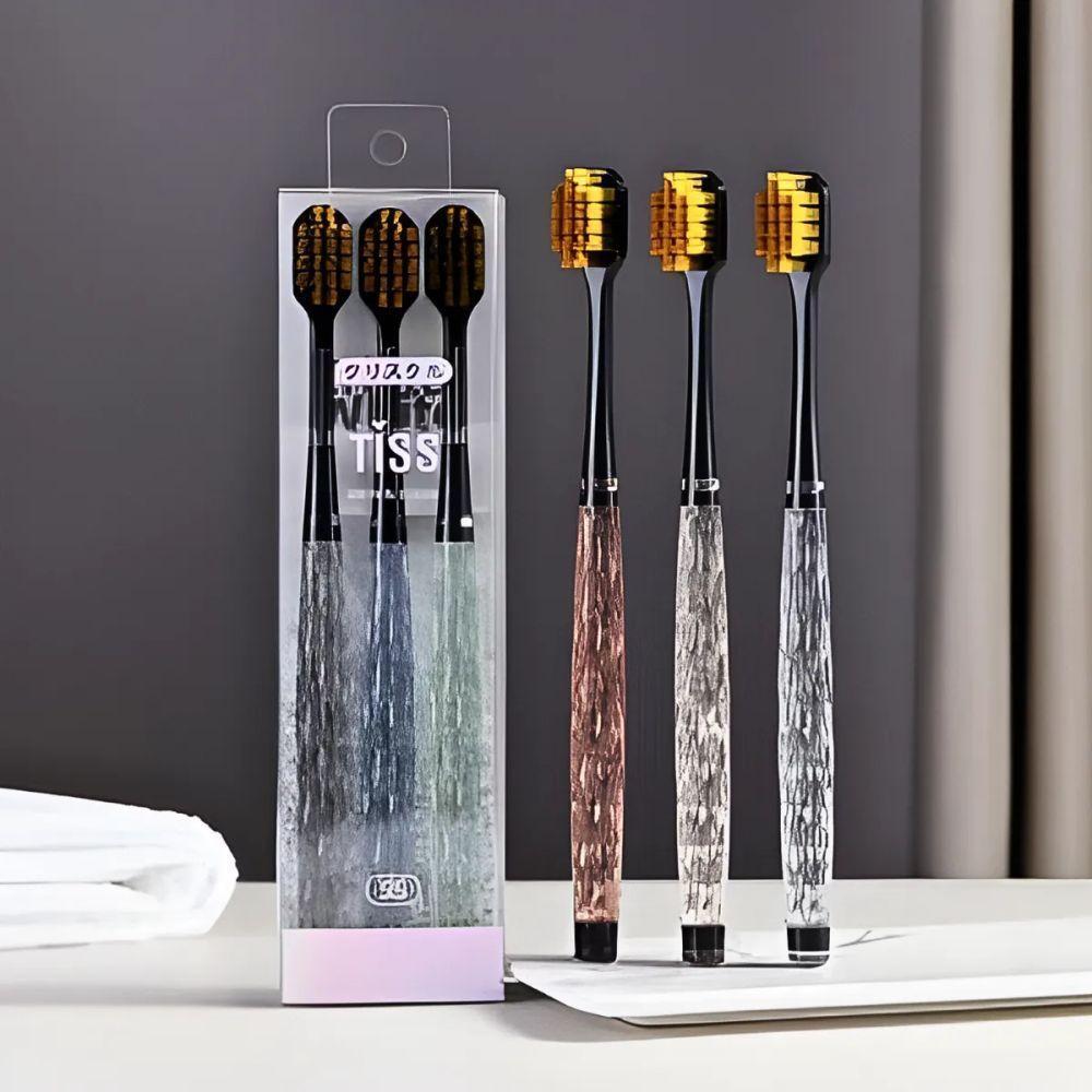 Kit 3 Escovas De Dente Com Cabo De Cristal - 2