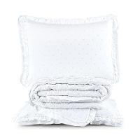 Kit Cobre Leito Colcha Vitta King Matelado C/ Babadinhos 200 Fios 3 Peças Branco - 100% Poliéster - 1