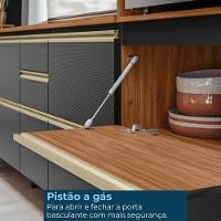 Balcao 120 Cm E Balcao 80 Cm Com Tampo Proenca Nogueira Carbono Prime Demartez Nogueira Carbono Prime - 3