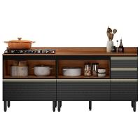 Balcao 120 Cm E Balcao 80 Cm Com Tampo Proenca Nogueira Carbono Prime Demartez Nogueira Carbono Prime - 5