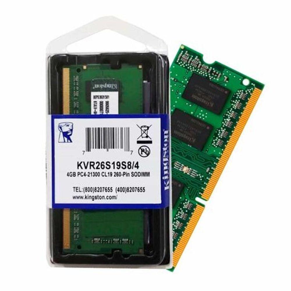 Memoria Notebook 4gb - Ddr4 - 2400mhz - Kingston - Kvr24s17s8-4gb - 1