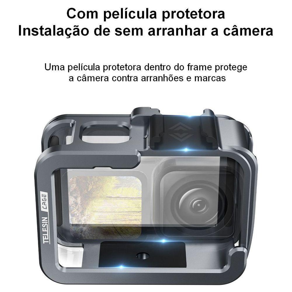 Frame De Alumínio Para Câmeras Gopro 12/11/10/9 - Telesin - 4