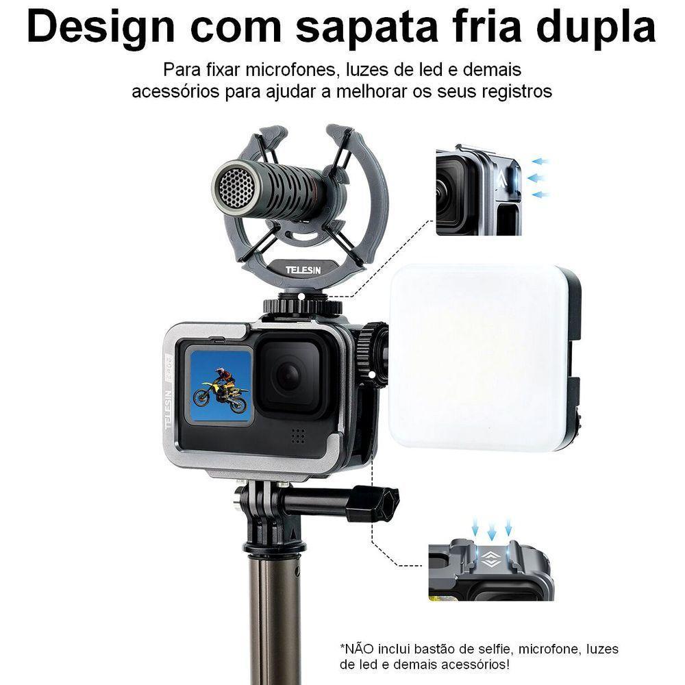 Frame De Alumínio Para Câmeras Gopro 12/11/10/9 - Telesin - 5