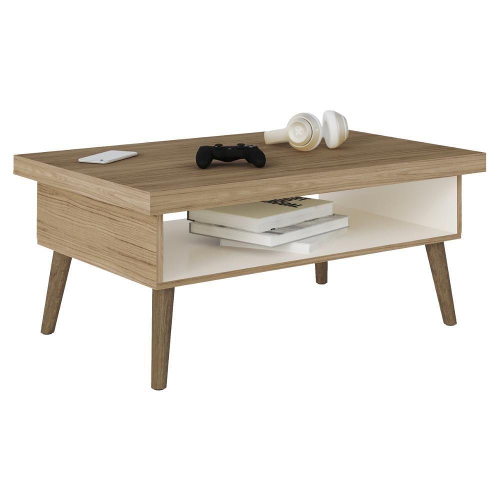 Mesa De Centro Sala 91 Cm Lucca 4150 Arly Carvalho Off White - 1