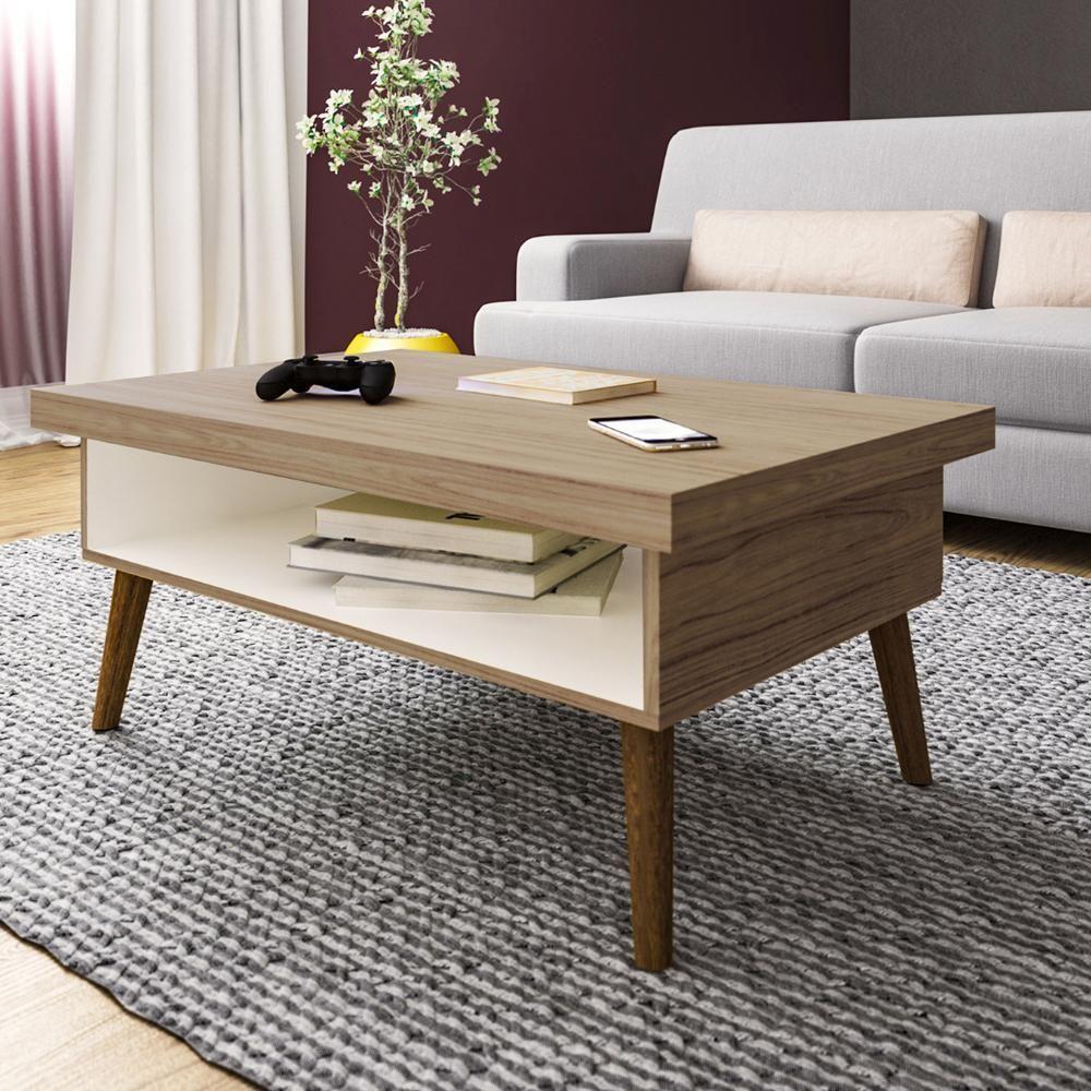 Mesa De Centro Sala 91 Cm Lucca 4150 Arly Carvalho Off White - 7