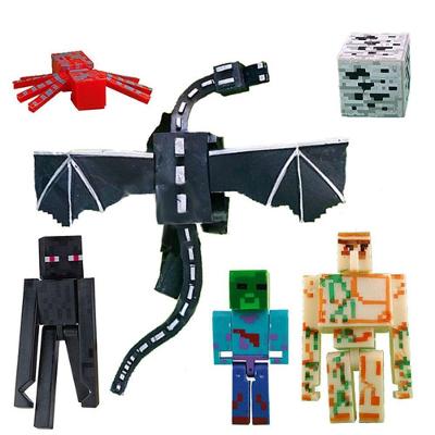 Kit 4 Cartela Minecraft Dragão 20 Bonecos + 4 Bloco Zombie