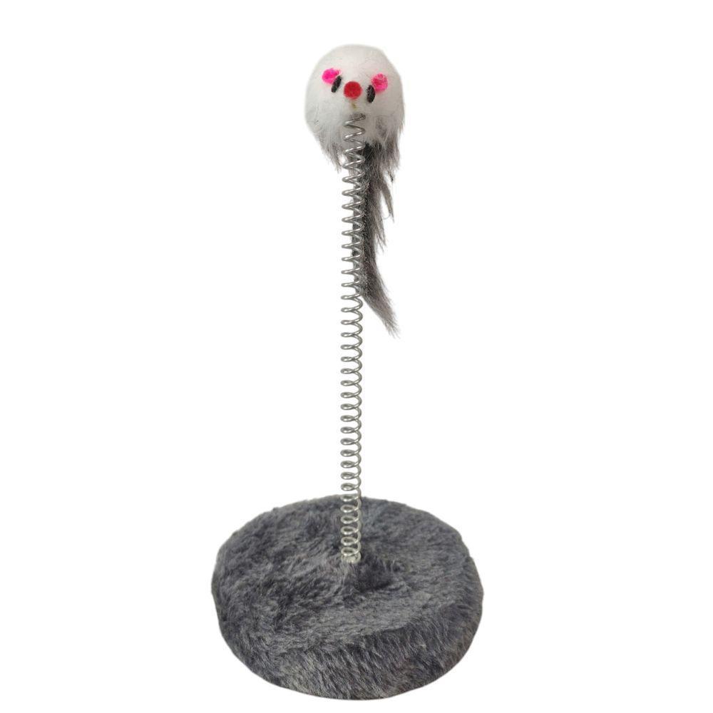 Arranhador Gato Pet Ratinho Guizo Mola Brinquedo Interativo Felino Animal De Estimaçao Lazer Diversao Entretenimento - 2