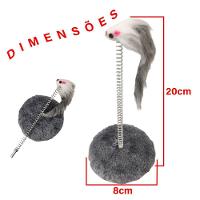 Arranhador Gato Pet Ratinho Guizo Mola Brinquedo Interativo Felino Animal De Estimaçao Lazer Diversao Entretenimento