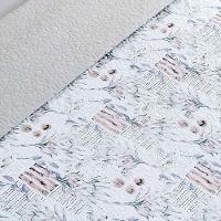 Kit Cobre Leito Colcha Maris King Estampado Dupla Face Percalle 200 Fios 3 Peças Protea Cinza - 4