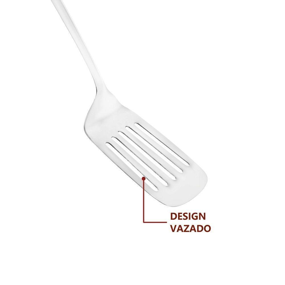 Espátula De Aço Inoxidável Para Frituras 33cm - Ideal Para Chapeiros E Hamburgeres - 2
