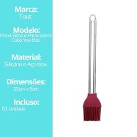 Pincel Silicone Com Cabo De Inox Vinho Bordô 25cm - Tuut - 6