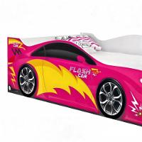 Cama Carro Solteiro Joy Menina Rosa Solteiro Com Colchão