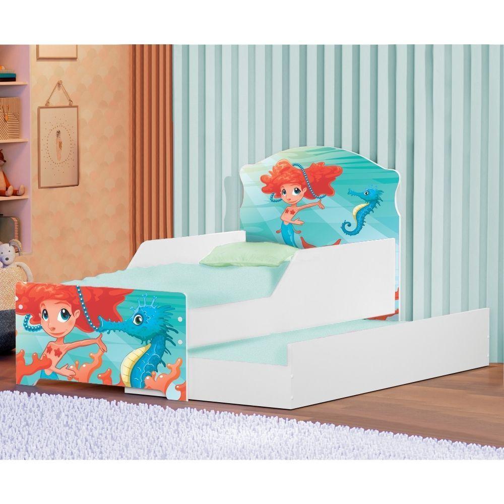 Mini Cama Infantil Com Auxiliar Pop Sereinha Com Colchões - 4