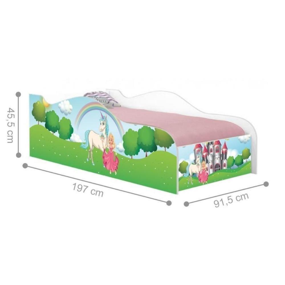 Cama Carro Solteiro Joy Princesa Encantada Solteiro Com Colchão - 3