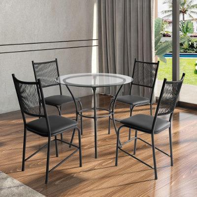 Conjunto Mesa Com 4 Cadeiras Lugo Para Cozinha Ou Jantar Preto