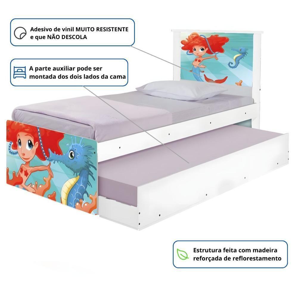 Bi Cama Juvenil Zap Com Cabeceira Sereia Ruiva - 3