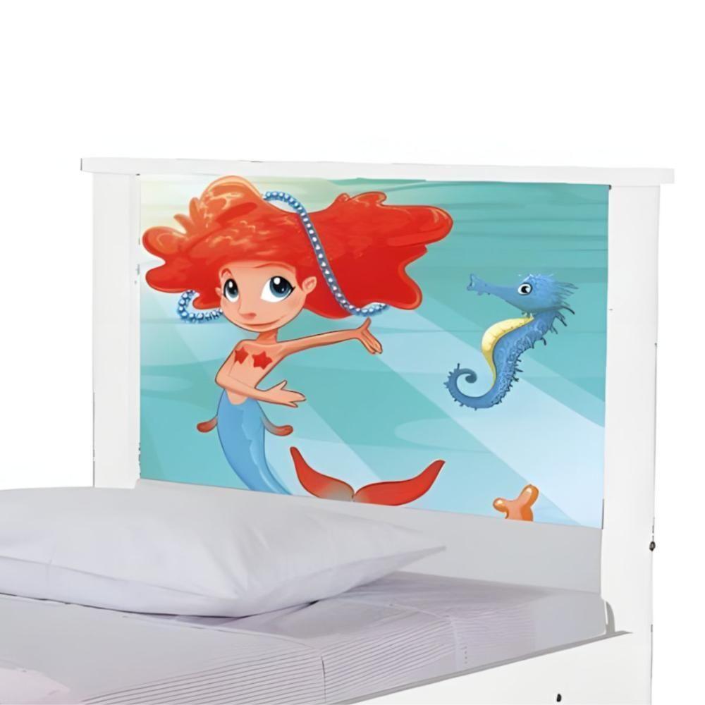 Bi Cama Juvenil Zap Com Cabeceira Sereia Ruiva - 5