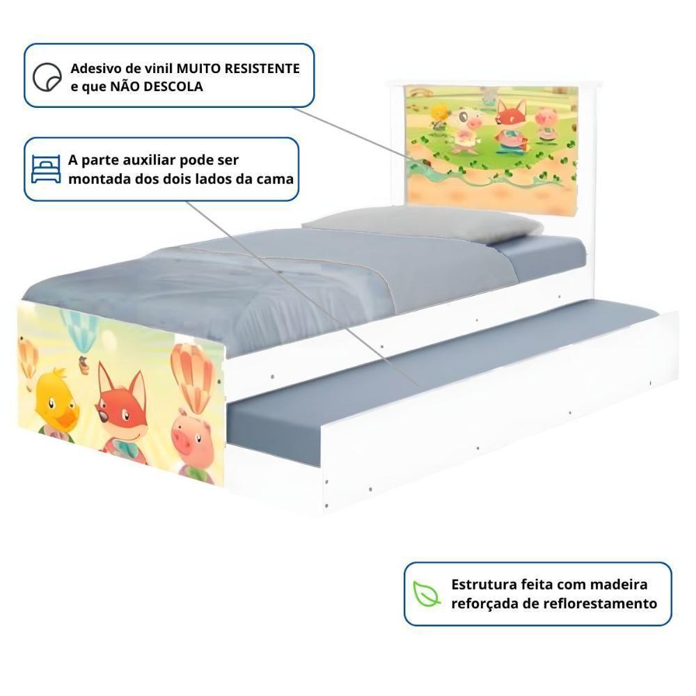 Bi Cama Juvenil Zap Com Cabeceira Fazendinha Animais - 3