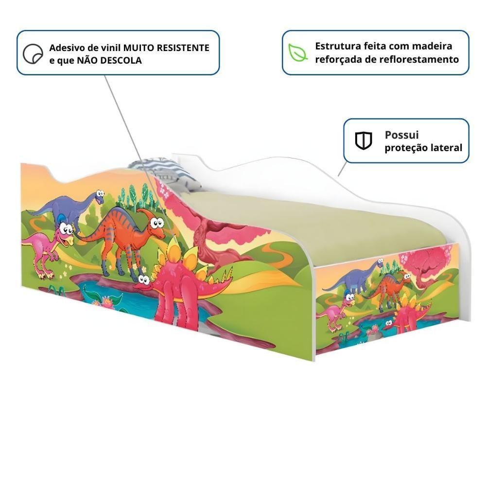 Cama Carro Solteiro Joy Planeta Dinossauro Solteiro Com Colchão - 2