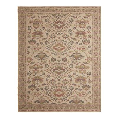 Tapete Para Sala Funcional Medalhao 72 Bege 1,00x1,50m