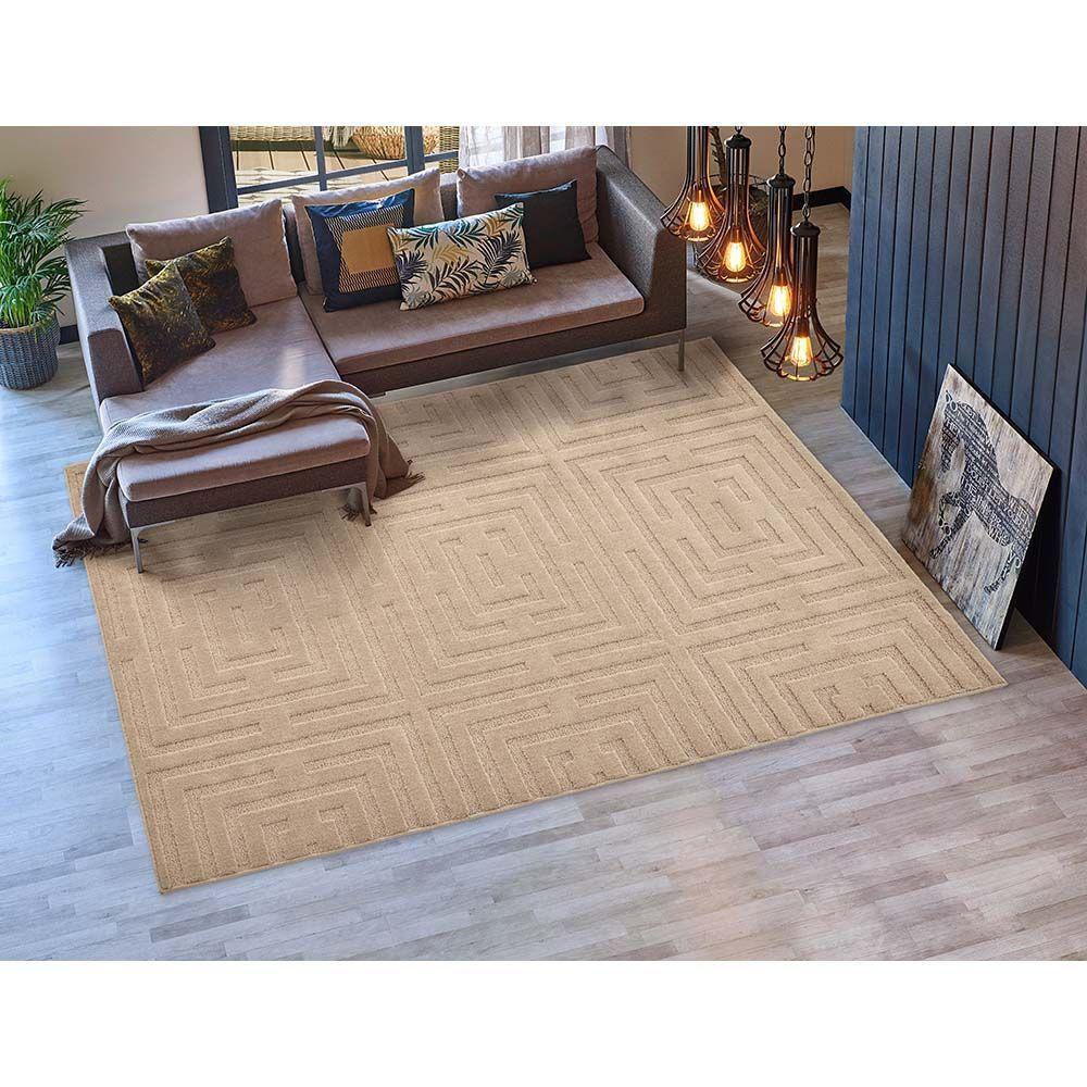 Tapete Para Sala Realce Eden 03 Creme Cotton 2,00x3,00m - 3