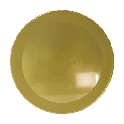 Bandeja Redonda Dourada Com Borda Rendada - 27cm