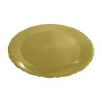 Bandeja Redonda Dourada Com Borda Rendada - 27cm - 2