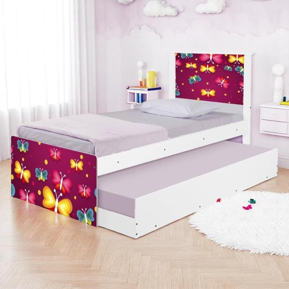 Bi Cama Juvenil Zap Com Cabeceira Borboletas - 1