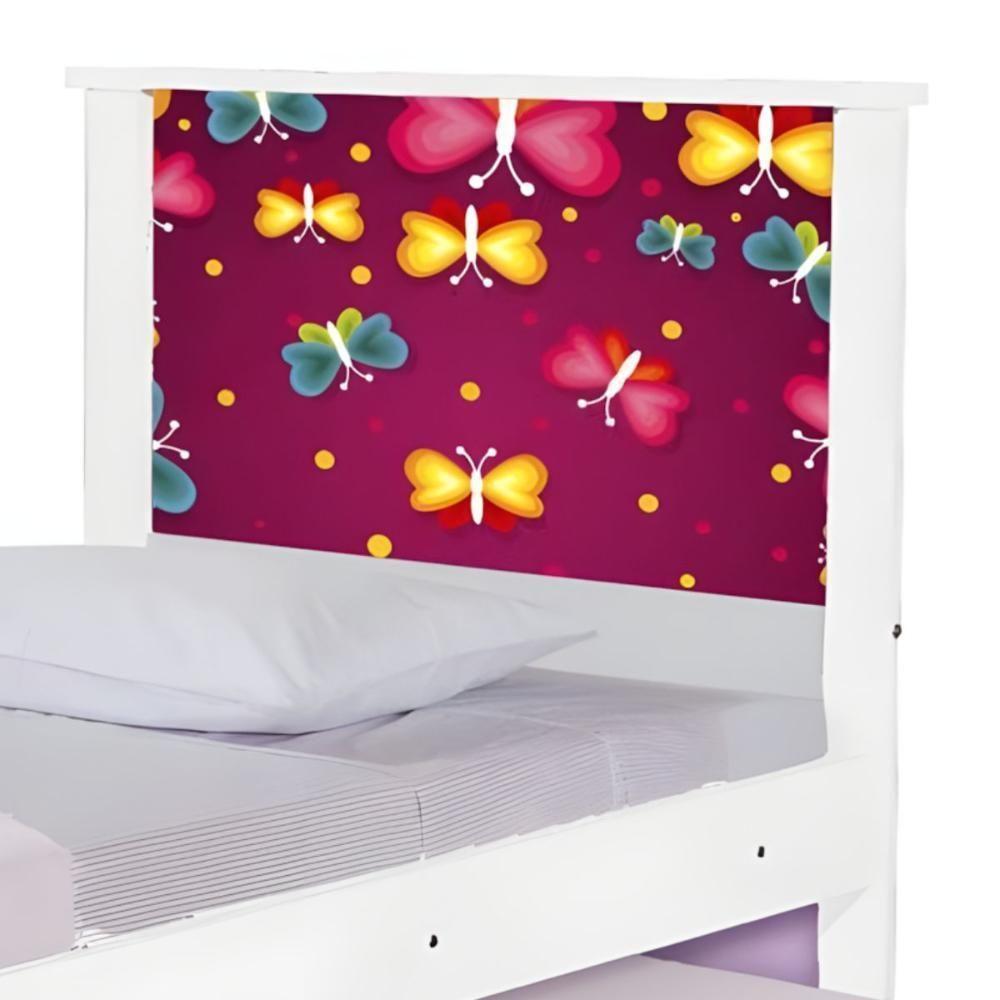 Bi Cama Juvenil Zap Com Cabeceira Borboletas - 5