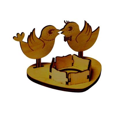 Castiçal Canário Com Vela Eletrônica - Marrom