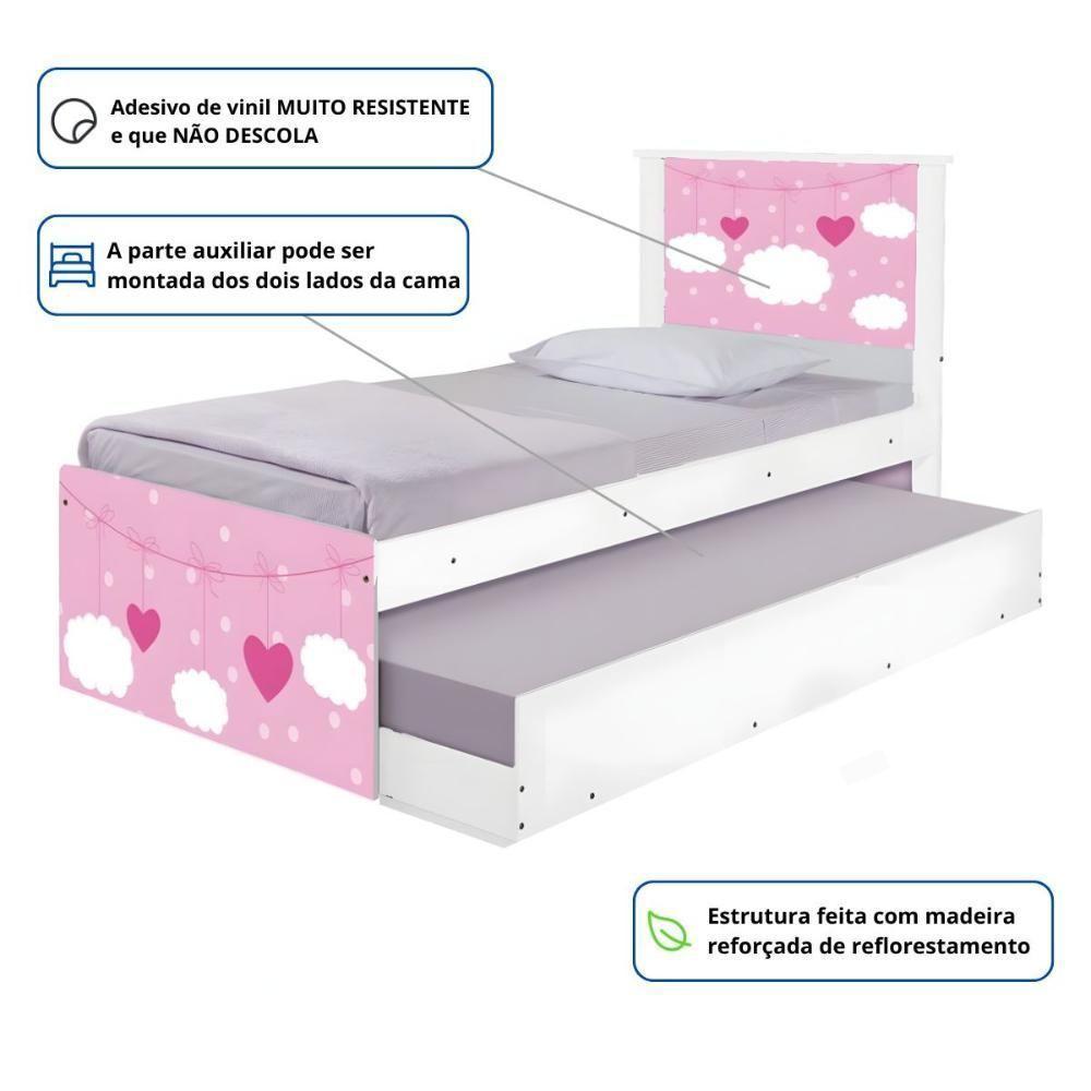 Bi Cama Juvenil Zap Com Cabeceira Nuvens Meninas - 3